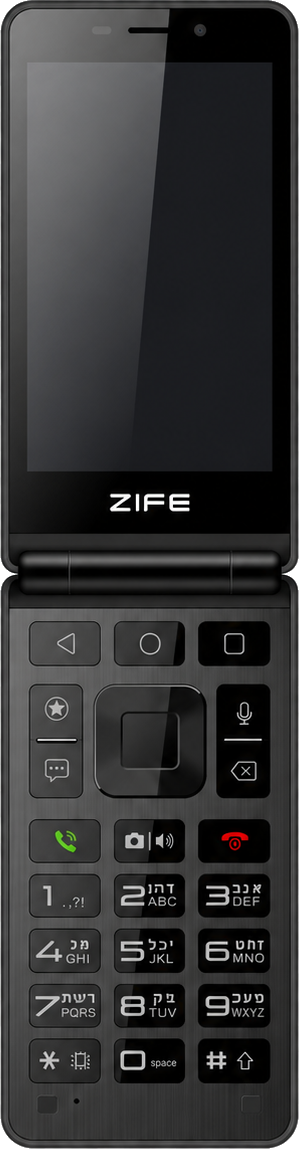 Open black Zife flip phone